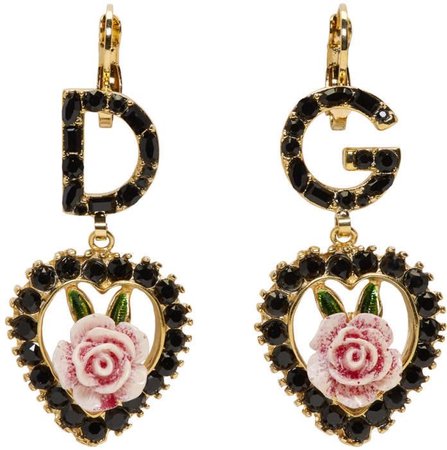Dolce & Gabbana - Black DG Heart Earrings
