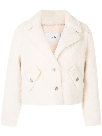 B+ab faux-shearling cropped jacket - FARFETCH