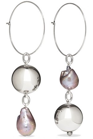 Mounser | Pagoda Fruit rhodium-plated pearl earrings | NET-A-PORTER.COM