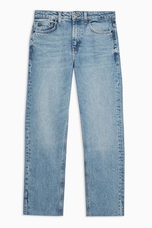 Bleach Split Hem Straight Jeans | Topshop