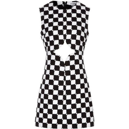 Courreges Monochrome Diamond Check Cut-Out Dress ($585)
