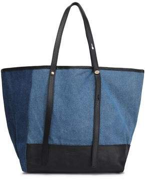 Andy Leather-trimmed Two-tone Denim Tote