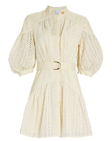 Acler Moore Eyelet Cotton-Linen Mini Dress | INTERMIX®