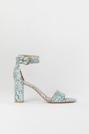 Sandals - Mint green/Snakeskin-patterned - Ladies | H&M IN