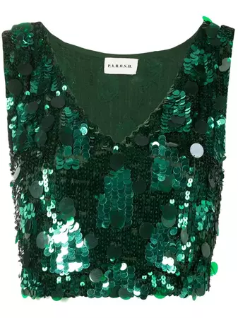P.A.R.O.S.H. Guilty Sequinned Crop Top - Farfetch