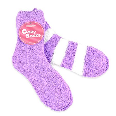 TeeHee Women's Fashionable Cozy Fuzzy Slipper Socks Multi-Pack - Walmart.com