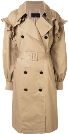 J Koo double-breasted trench coat