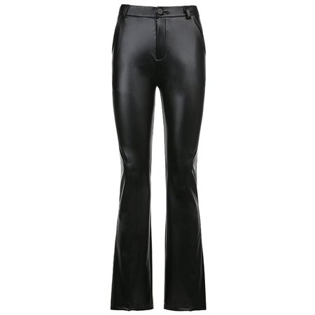 Black Faux Leather Flare Pants | Own Saviour