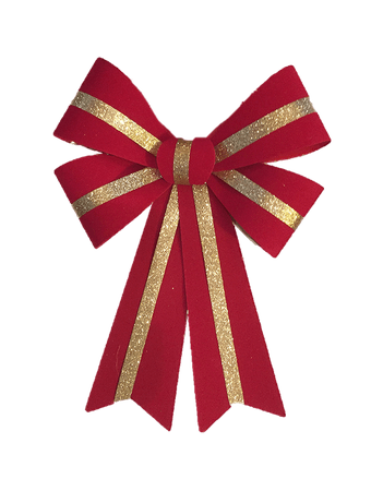 red and gold christmas bow