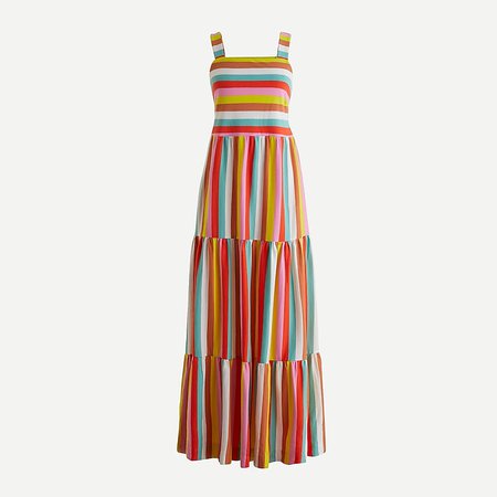 J.Crew: Maxi Dress In Rainbow Stripe For Women