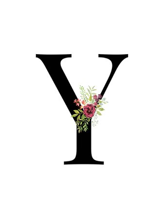 Letter Y Floral alphabet instant digital download | Etsy