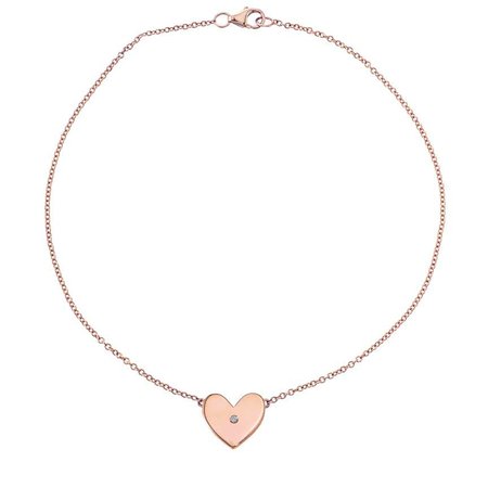 Classic Heart Bracelet with Single Diamond - GiGi Ferranti Jewelry