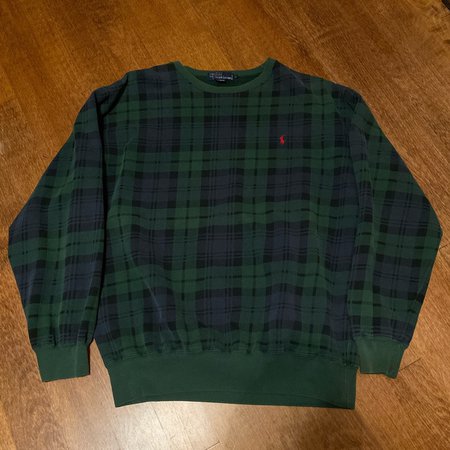 Polo Ralph Lauren Vintage Forest Green Plaid Sweater