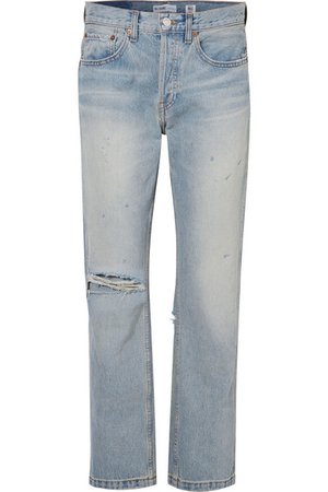 RE/DONE | Grunge distressed high-rise straight-leg jeans | NET-A-PORTER.COM