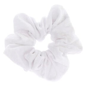 Medium Ribbed Hair Scrunchie - Light Gray | Claire's US