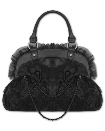black lace & ruffles handbag