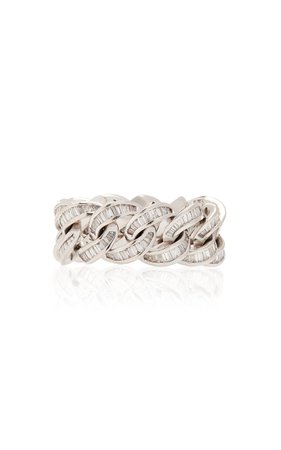 Essential 18k White Gold Diamond Link Ring By Shay | Moda Operandi