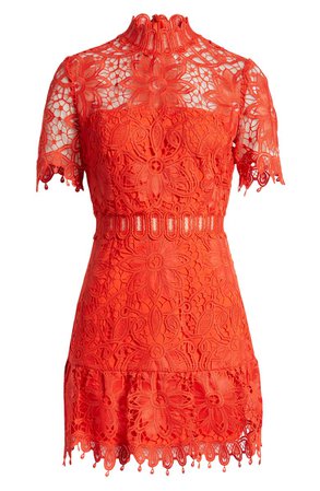 Saylor Vreni Short Sleeve Lace Minidress | Nordstrom