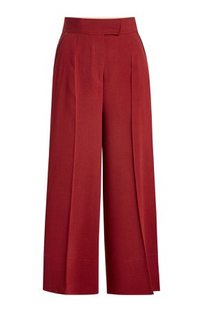 Wide Leg Pants with Wool, Cotton and Silk Gr. UK 12