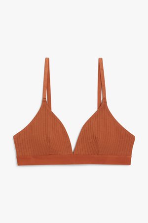 Organic cotton bra - Rust - Underwear - Monki WW