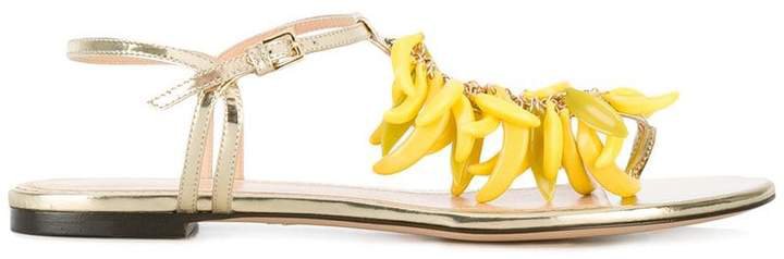 banana embellished sandals
