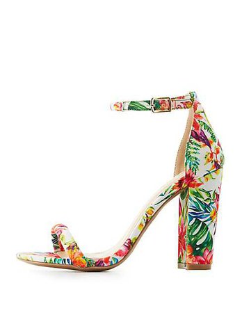 Floral Ankle Tubed Strap Sandals | Charlotte Russe