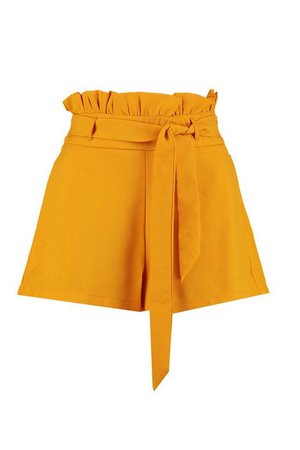 Paper Bag Waist Tie Belted Shorts | Boohoo
