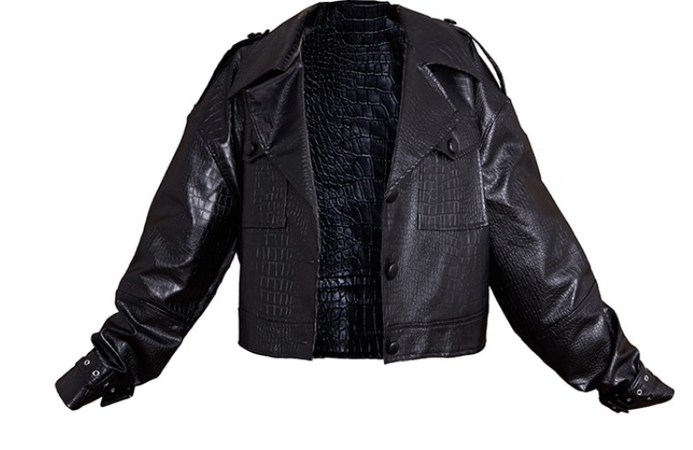 snake print leather jacket