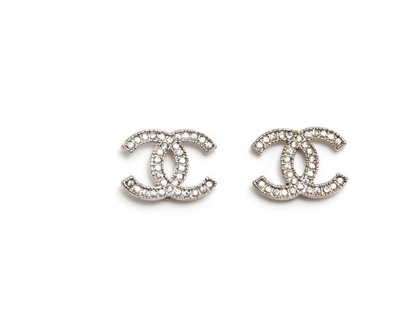 Chanel MEDIUM CC SILVER RHINESTONE Earrings Metal Silvery ref.124667 - Joli Closet