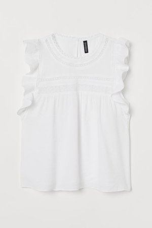 Crinkled Blouse - White - Ladies | H&M US