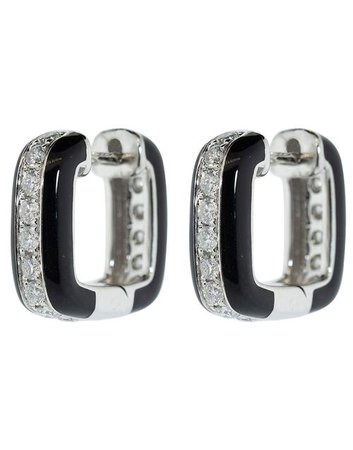 Black Enamel and Diamond Earrings – Marissa Collections