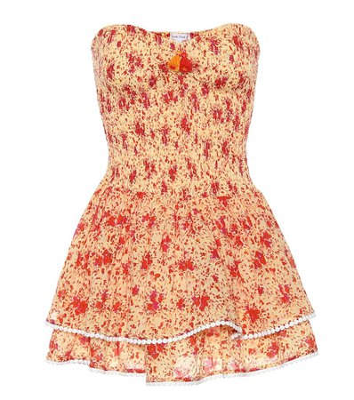 Triny Strapless Floral Cotton Minidress - Poupette St Barth | Mytheresa