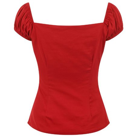 Collectif Dolores 50s Vintage Style Red Gypsy Top