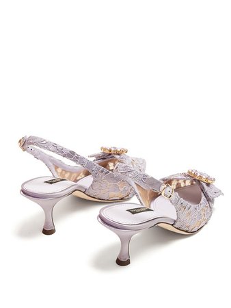 Lori crystal-embellished lace kitten-heel pumps | Dolce & Gabbana | MATCHESFASHION.COM US
