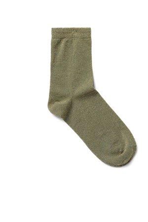 Frippery Glitter Socks - Smoky Green - Socks - Weekday GB