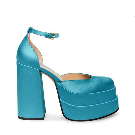CHARLIZE Blue Sandals | 2 inch Platform | Women's Blue Designer Heels – Steve Madden