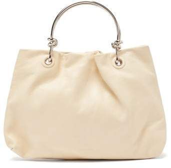 Knot Handle Leather Bag - Womens - White
