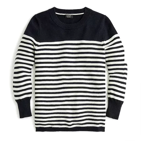 Everyday cashmere striped crewneck sweater : Women pullovers | J.Crew
