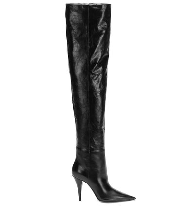 Kiki 100 Leather Knee-High Boots - Saint Laurent | Mytheresa