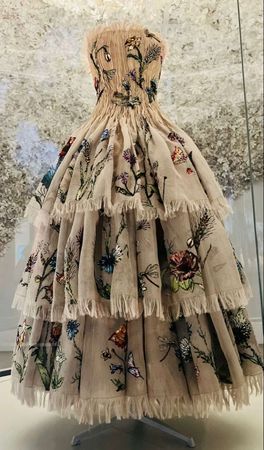 burlap flower embroidery dress