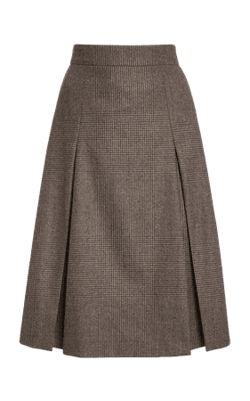 plaid tweed wool tan skirt