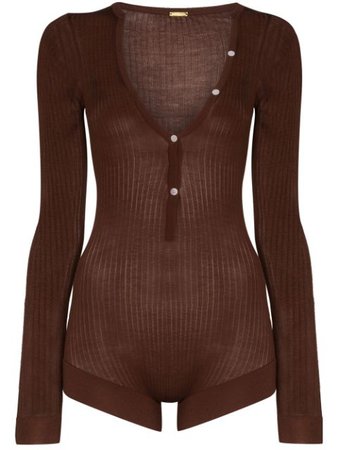 Dodo Bar Or V-Neck Buttoned Bodysuit Aw20 | Farfetch.Com