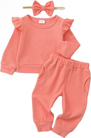 Amazon.com: Infant Baby Girl Clothes Tops Pants Set Toddler Girls Clothing Sweatshirts Baby Outfit for Girls: Clothing, Shoes & Jewelry