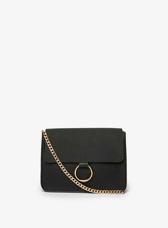 **Pieces Black Chain Ring Cross Body Bag - Bags & Purses - Accessories - Dorothy Perkins Europe