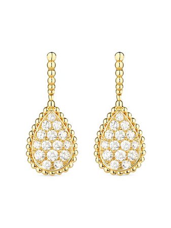 Shop Boucheron 18kt yellow gold diamond Serpent Bohème earrings with Express Delivery - FARFETCH