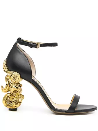 Moschino 90mm sculpted-heel Leather Sandals - Farfetch