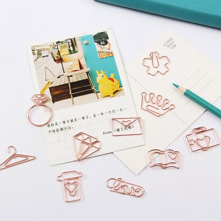 Metal Binder Clip Office School Metal Binder Rose Gold Scrapbooking Tool Various Shape Cute Bookmark Paper Clips Planner Tools-in Home Office Storage from Home & Garden on Aliexpress.com | Alibaba Group