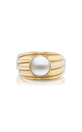 Marea 18k Yellow Gold Pearl Ring By Sorellina | Moda Operandi