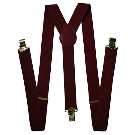 Home & Lounge Suspenders For Men - Adjustable Solid Straight Clip - 5+ Color Option - Great Fit with Mens Outfit (red) at Amazon Men’s Clothing store: