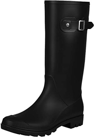 Amazon.com | Women's Knee High Rain Boots - Narrow Calf - Fashion Waterproof Tall Wellies Rain Shoes | Rain Footwear
